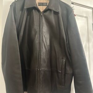 Alfani Men's Dark Brown Leather Jacket